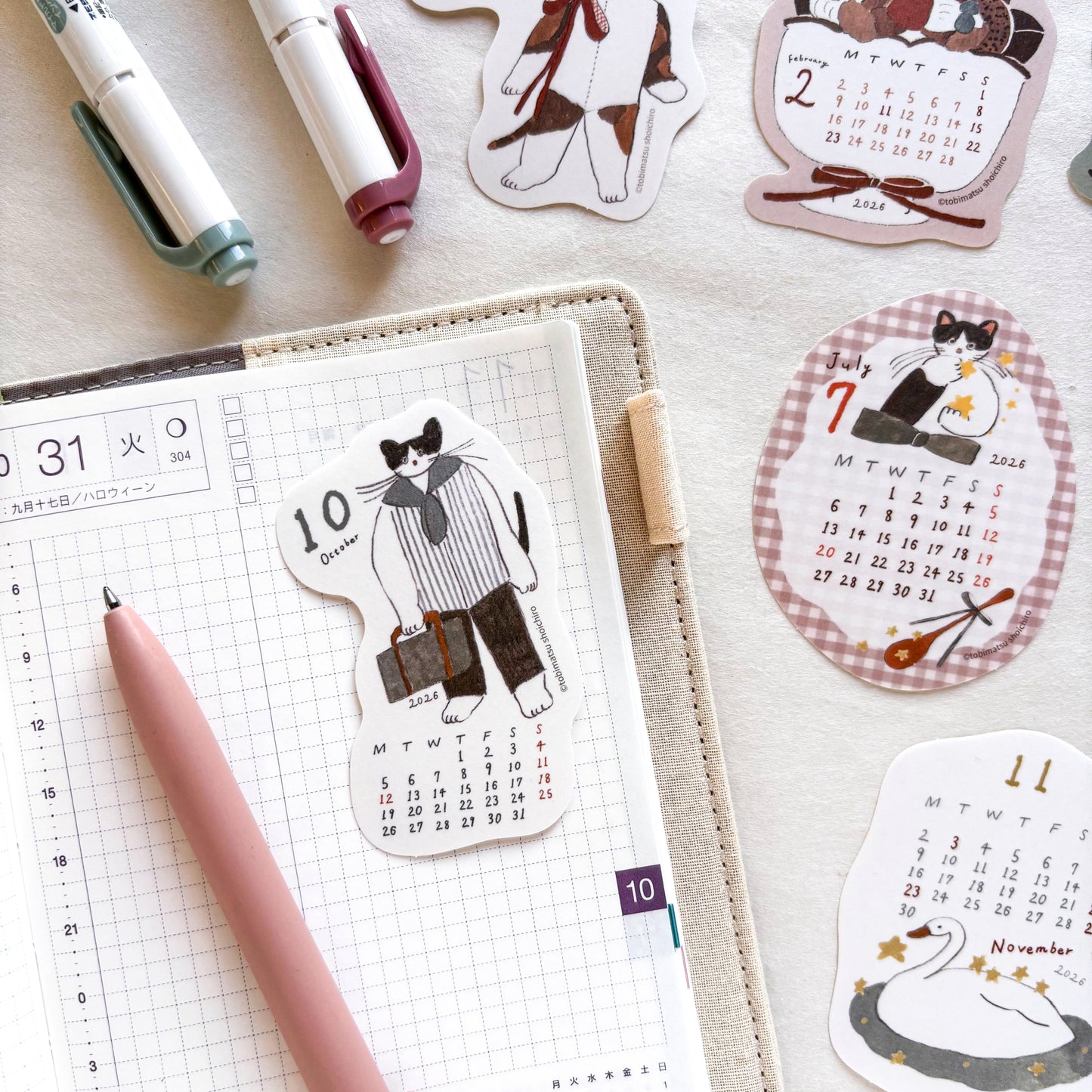 Shoichiro Tobimatsu / 2026 Calendar Sticker Set