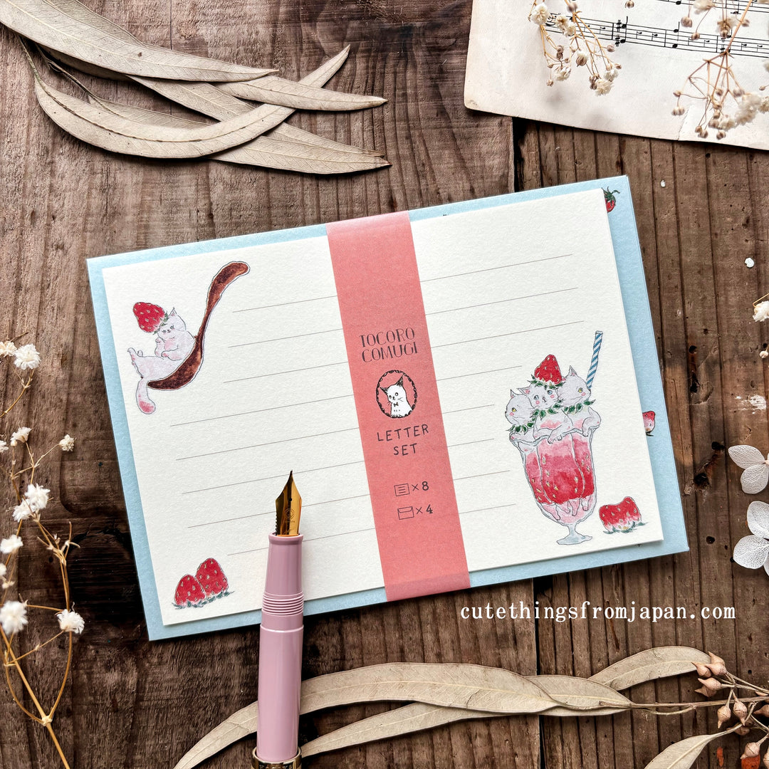 Tokoro Komugi Mini Letter Set - Strawberry