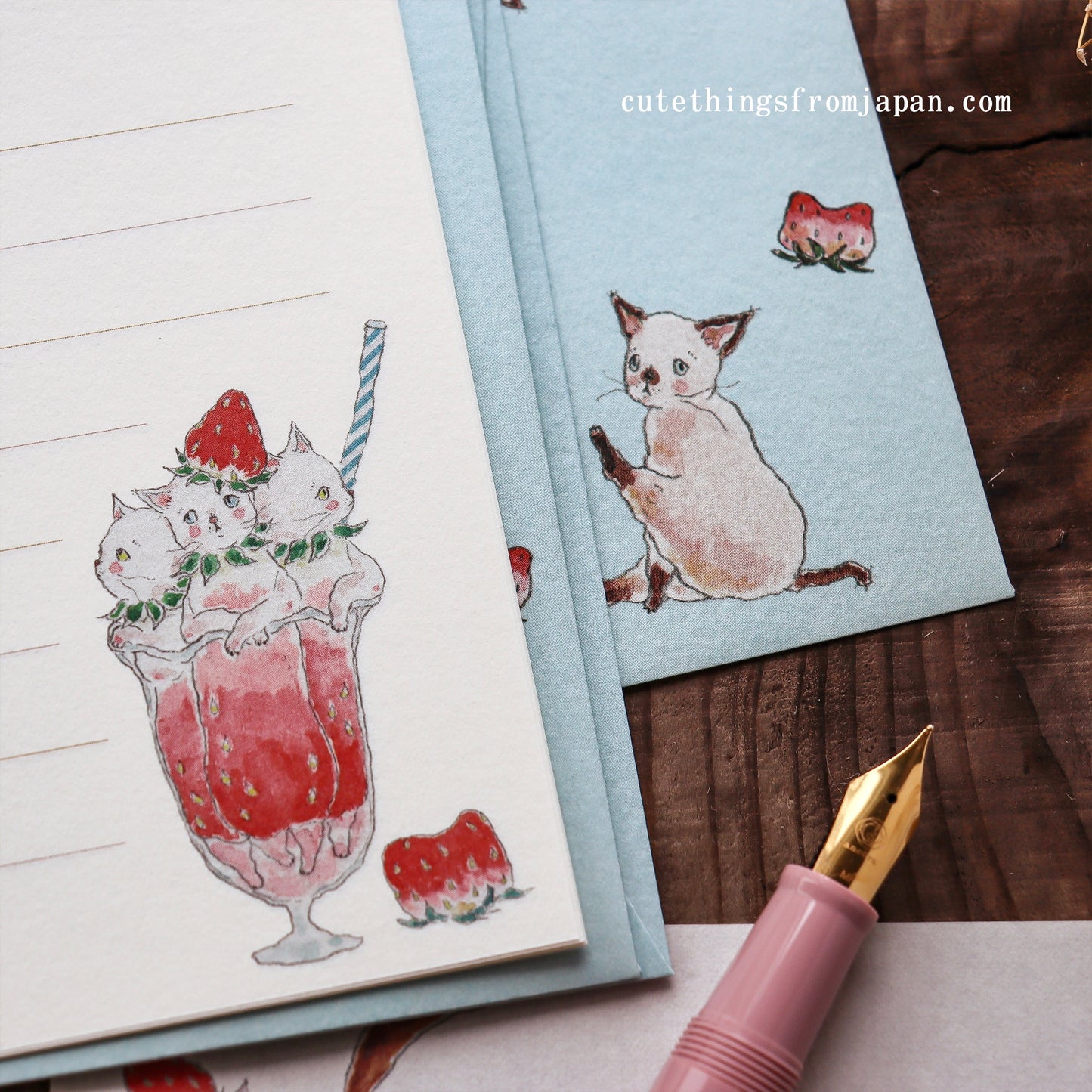 Tocorocomugi / Mini Letter Set - Strawberry