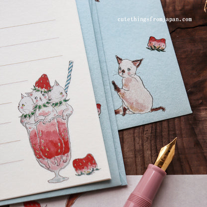 Tocorocomugi / Mini Letter Set - Strawberry