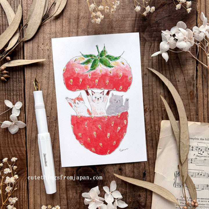 Tokoro Komugi Postcard - Strawberry