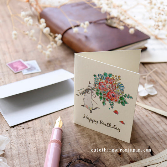 Tokoro Komugi Mini Card - Happy Birthday
