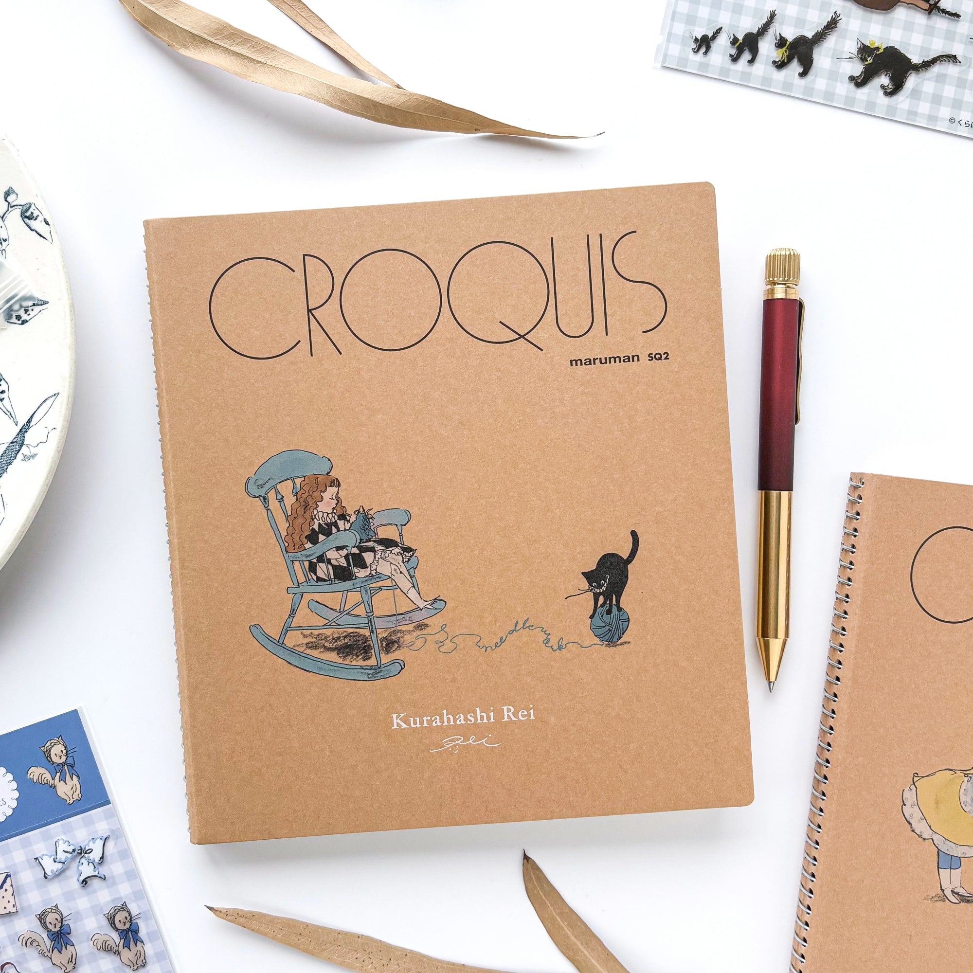 Rei Kurahashi / Square Croquis Ring Notebook - Black Cat