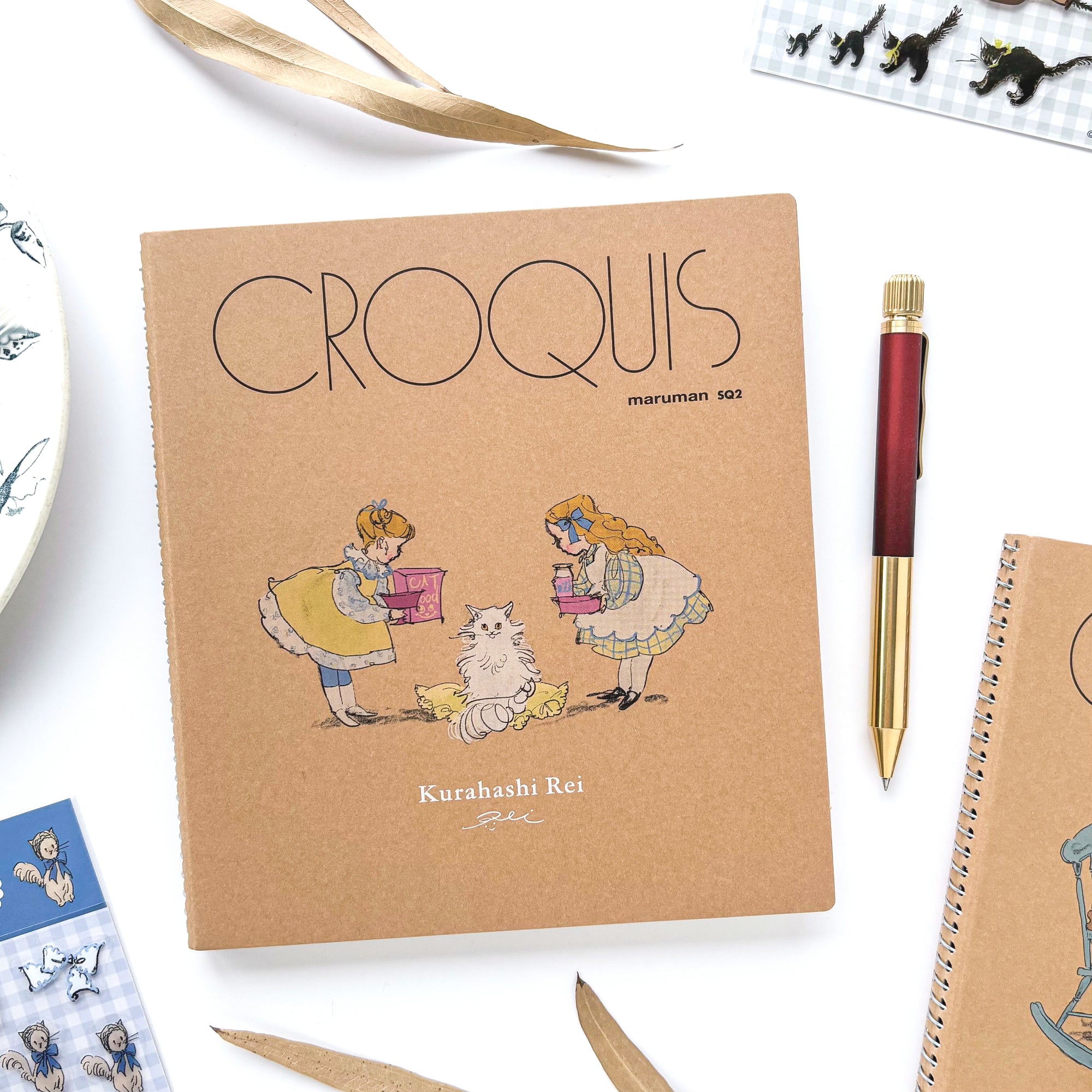 Rei Kurahashi / Square Croquis Ring Notebook - Cat's Day