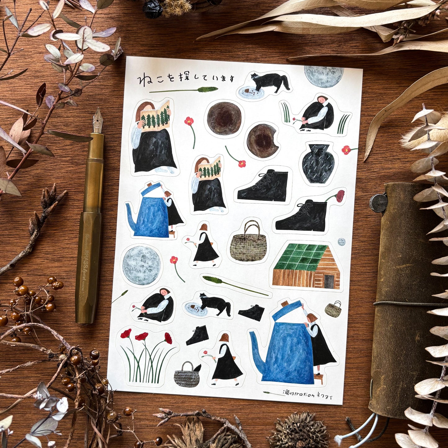 Necktie / Stickers - Looking for My Cat (A5 size)