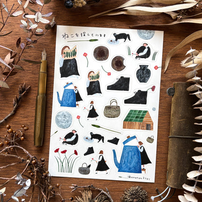 Necktie / Stickers - Looking for My Cat (A5 size)