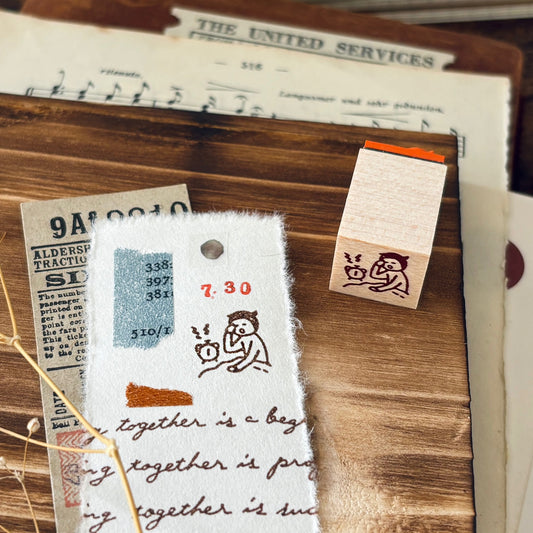 rubber stamp with morning design