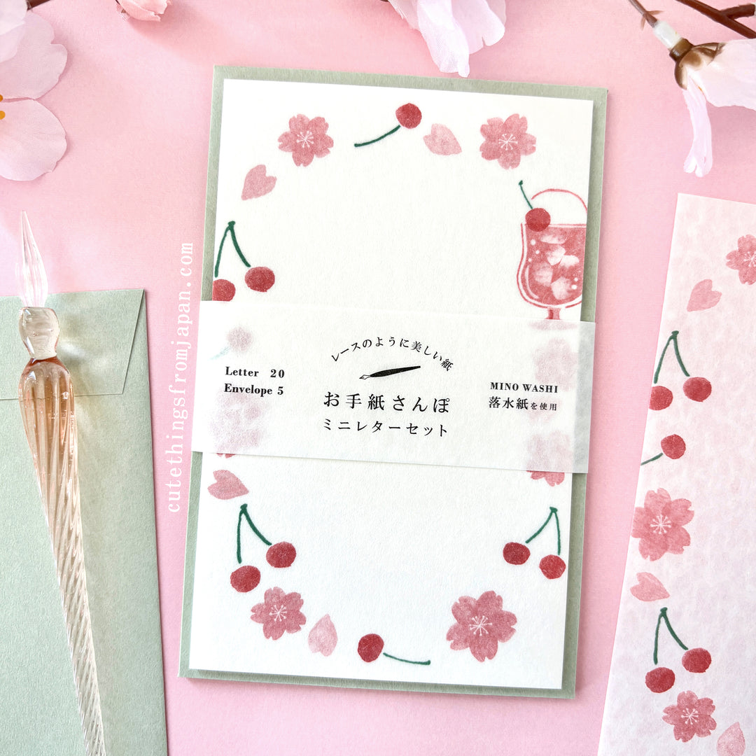 Spring Limited Mini Letter Set - Sakura Cream Soda (落水紙)