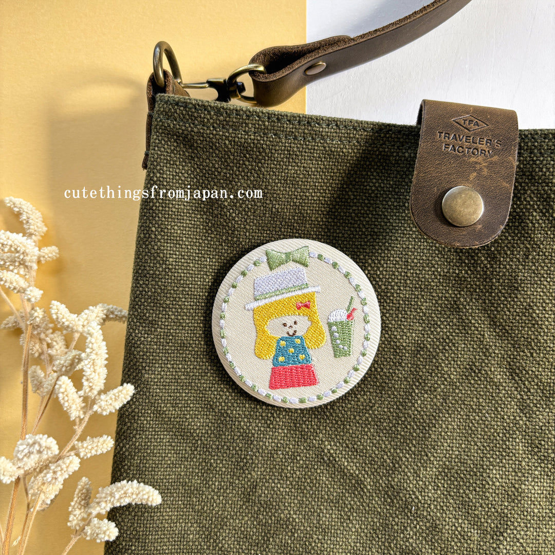 mizutama Limited Edition Embroidery Brooch - Cream Soda
