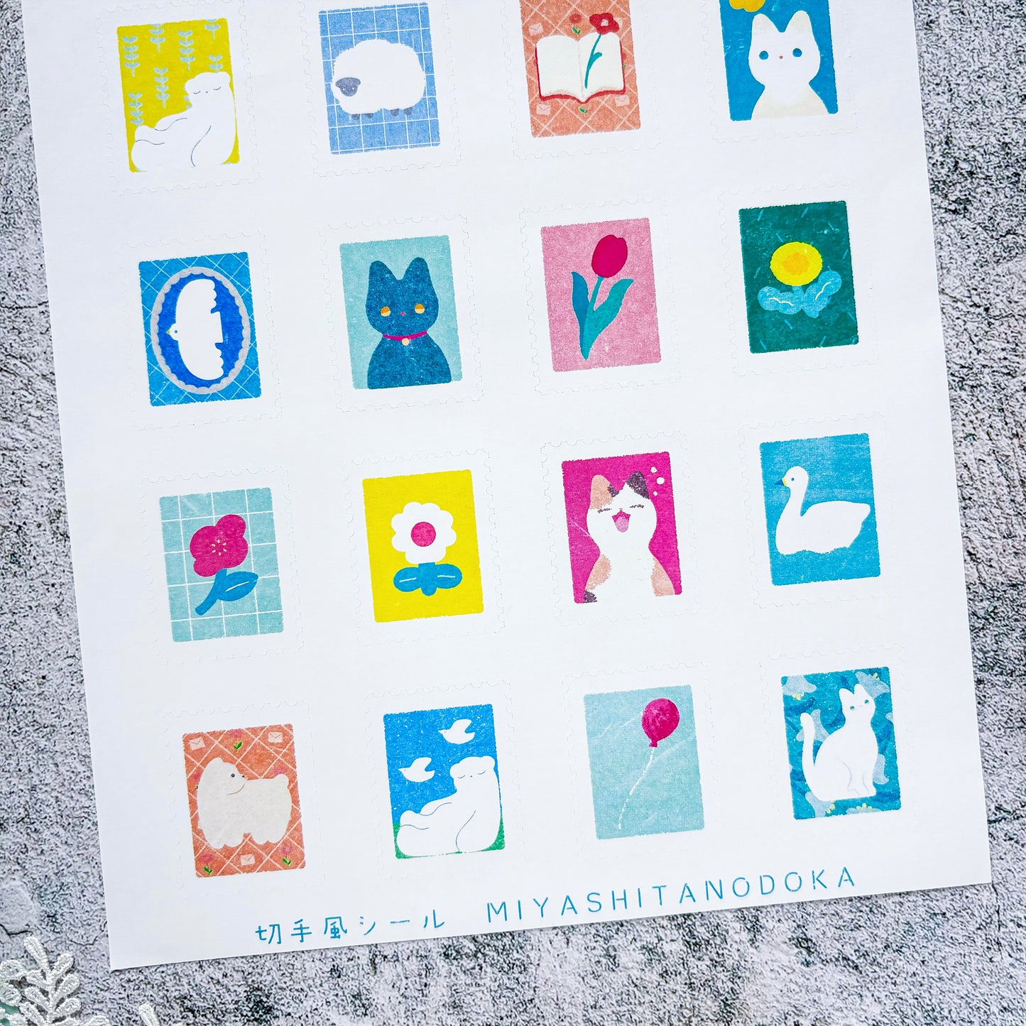 Nodoka Miyashita Stickers - Colorful Postage (A5 size)