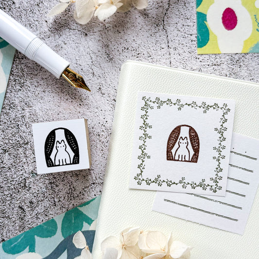Nodoka Miyashita / Rubber Stamp - Cat by the Window