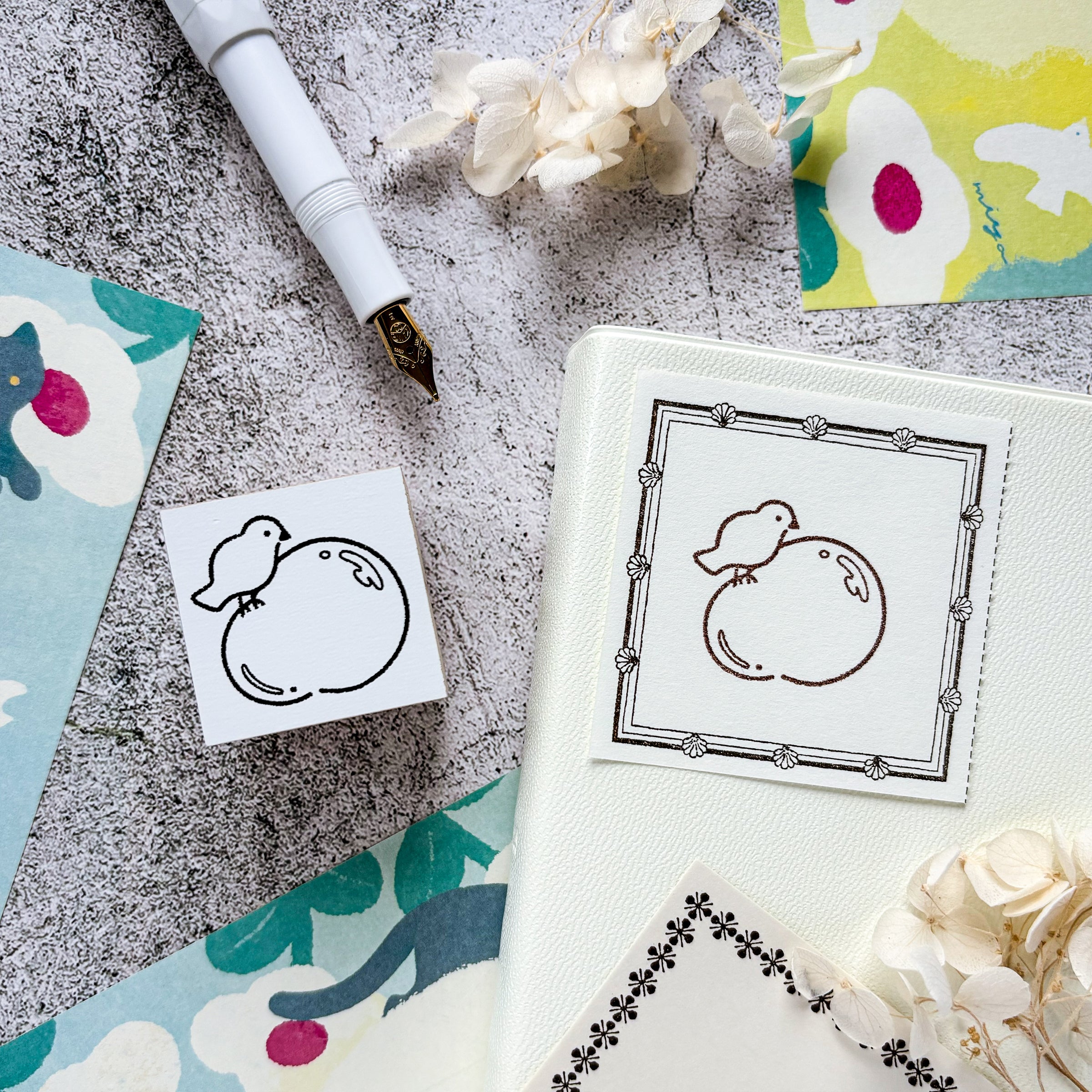 Nodoka Miyashita / Rubber Stamp - Bird and Balloon