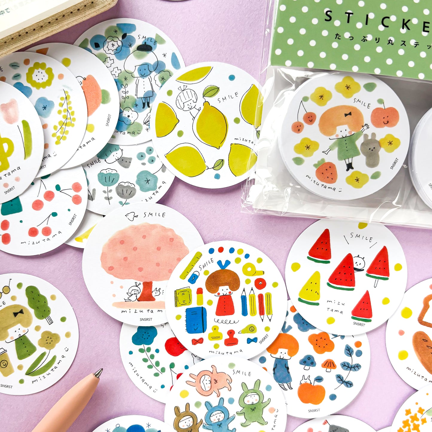 mizutama / Limited Edition / Circle Flake Stickers (green)