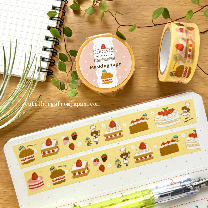 mizutama Washi Tape - Strawberry Cake