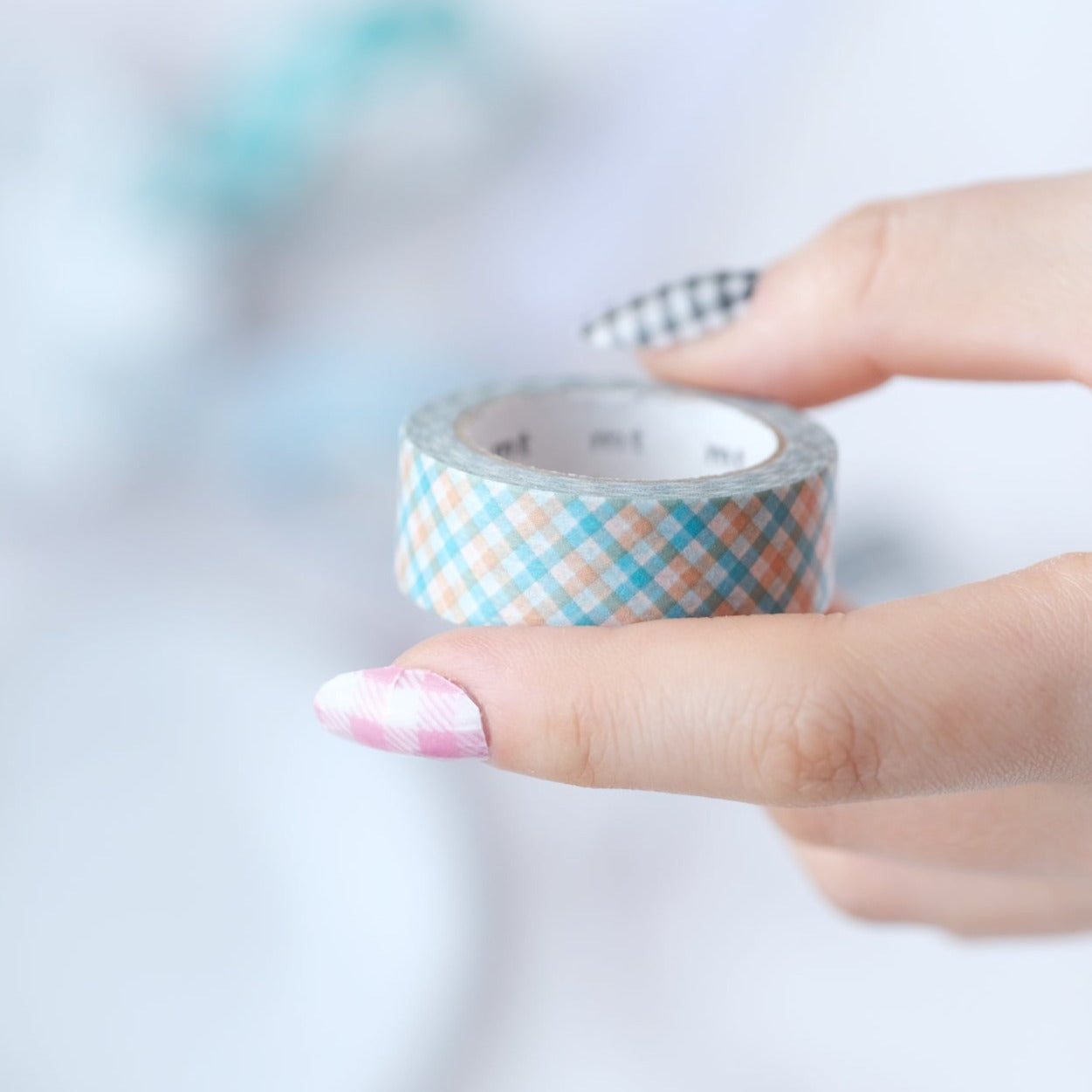 mt Washi Tape - Checkered Orange