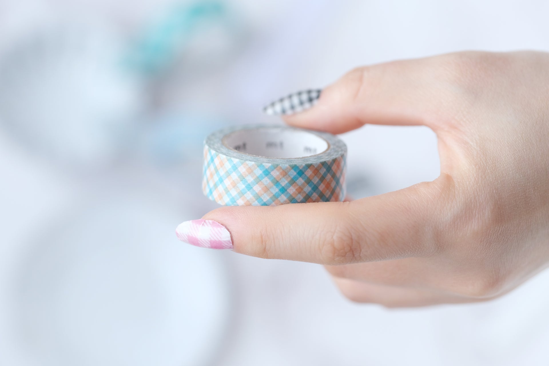 mt Washi Tape - Checkered Blue