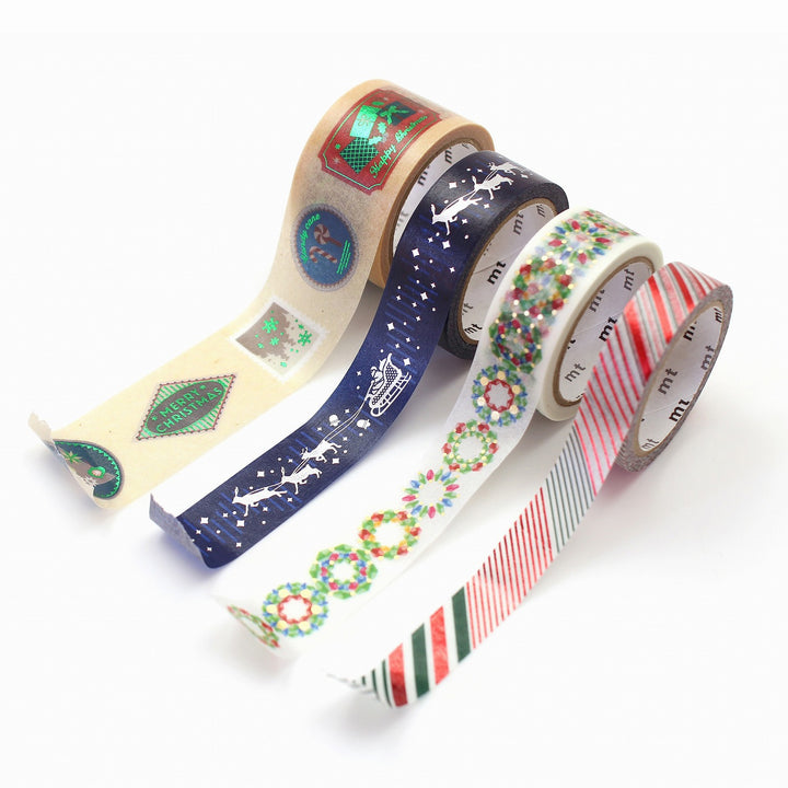 mt Chrismtas Limited Shiny Washi Tape - Xmas Stripe