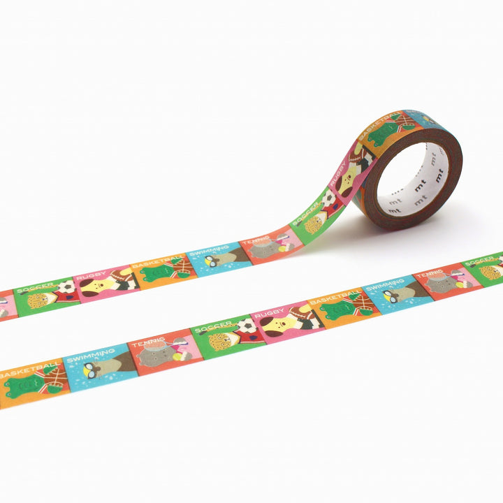 mt ex Washi Tape - Happy Animal Sports