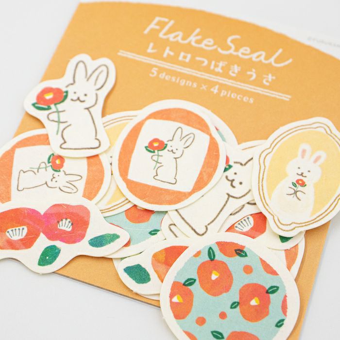 Winter Limited Flake Stickers - Camellia and Bunny