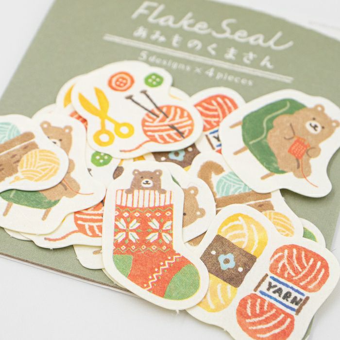 Winter Limited Flake Stickers - Knitting Bear