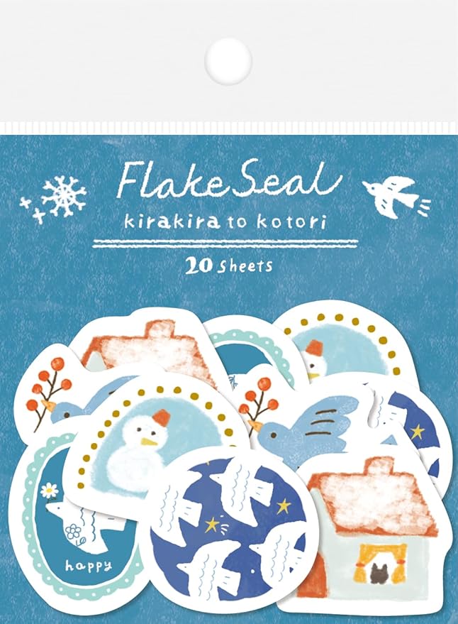 Winter Limited Flake Stickers - Blue Birds