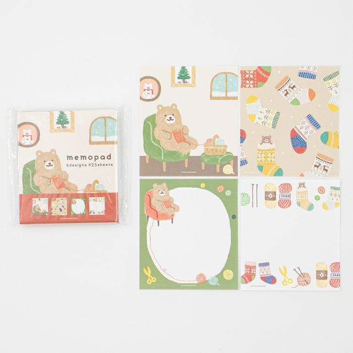 Winter Limited Memo Pad - Knitting Bear