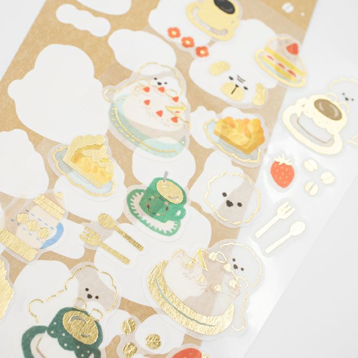 Winter Limited Shiny Planner Stickers - Cafe Dog