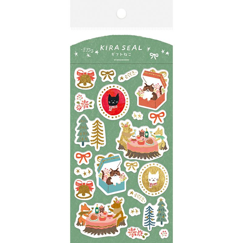 Winter Limited Shiny Planner Stickers - Happy Cat