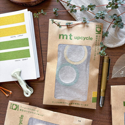 mt / Upcycle Washi Tape Set - Pastel Lemon x Fresh Green
