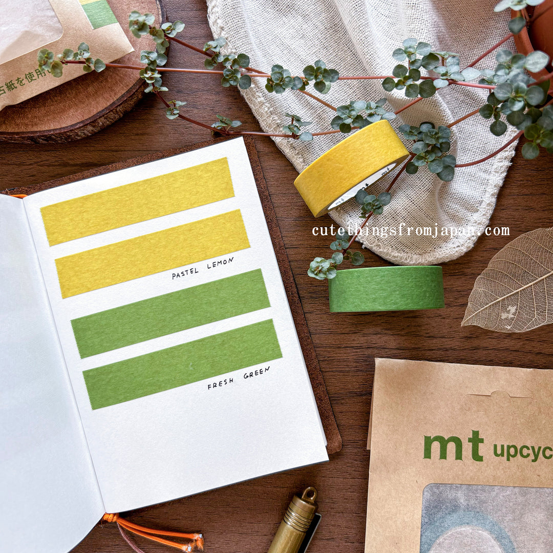 mt Upcycle Washi Tape Set - Pastel Lemon x Fresh Green