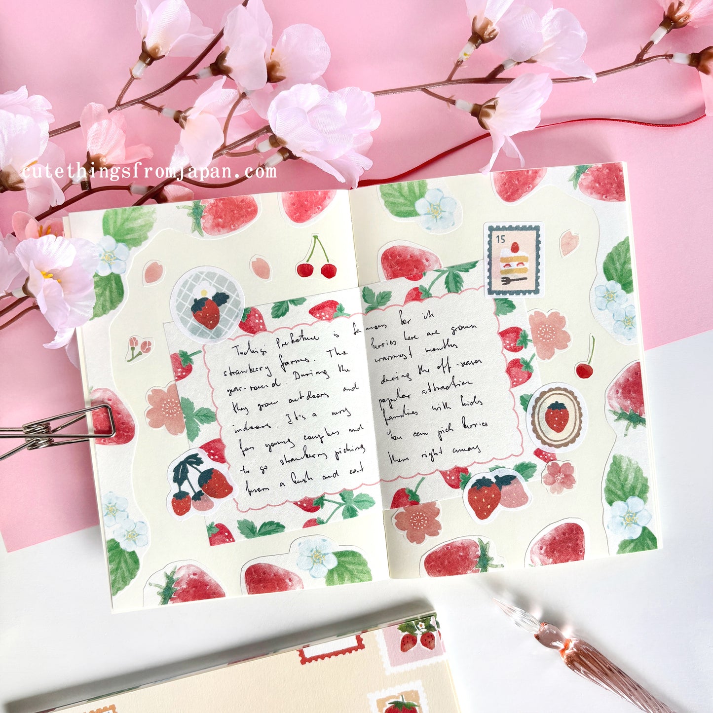 Spring Limited Memo Pad - Strawberry Stamp