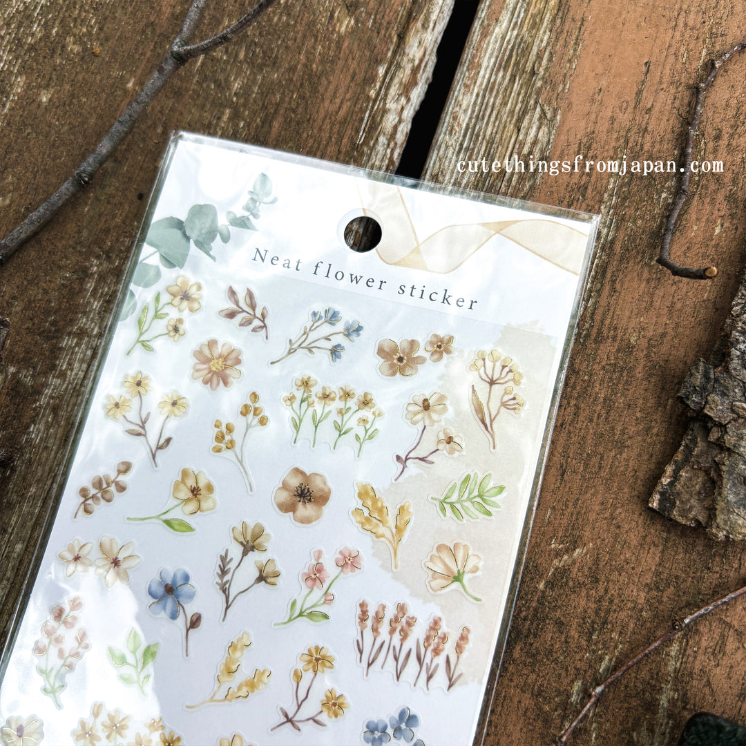 Neat Flower Stickers - Beige Flowers