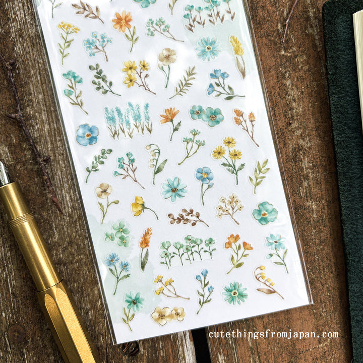 Neat Flower Stickers - Blue Flowers