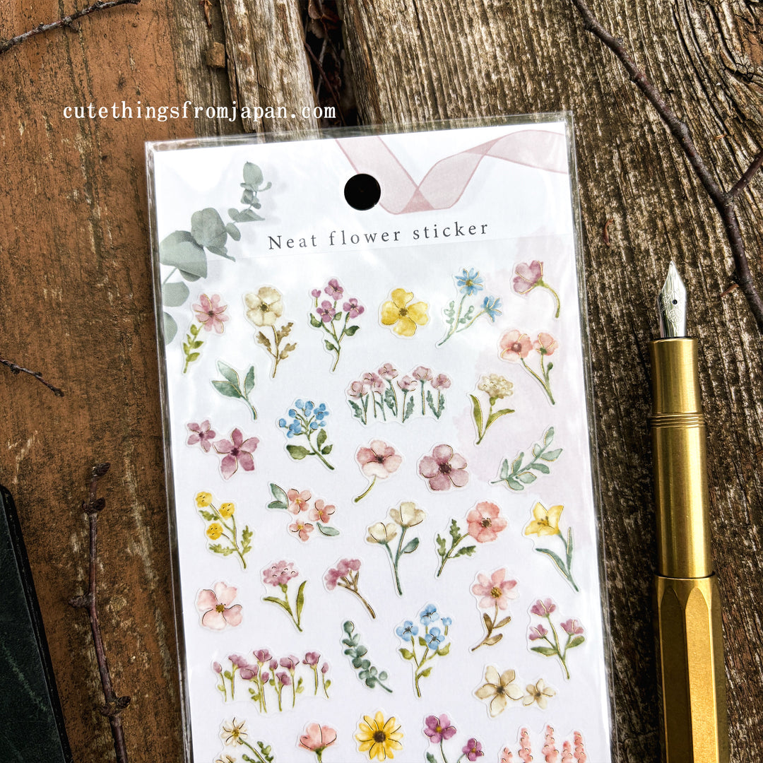 Neat Flower Stickers - Pink Flowers