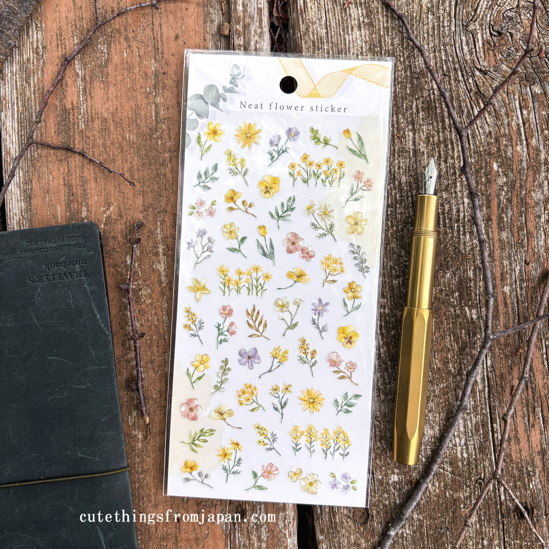 Neat Flower Stickers - Yellow Flowers