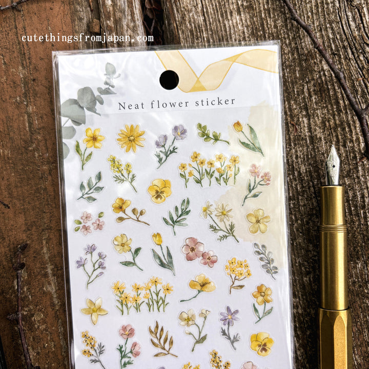 Neat Flower Stickers - Yellow Flowers