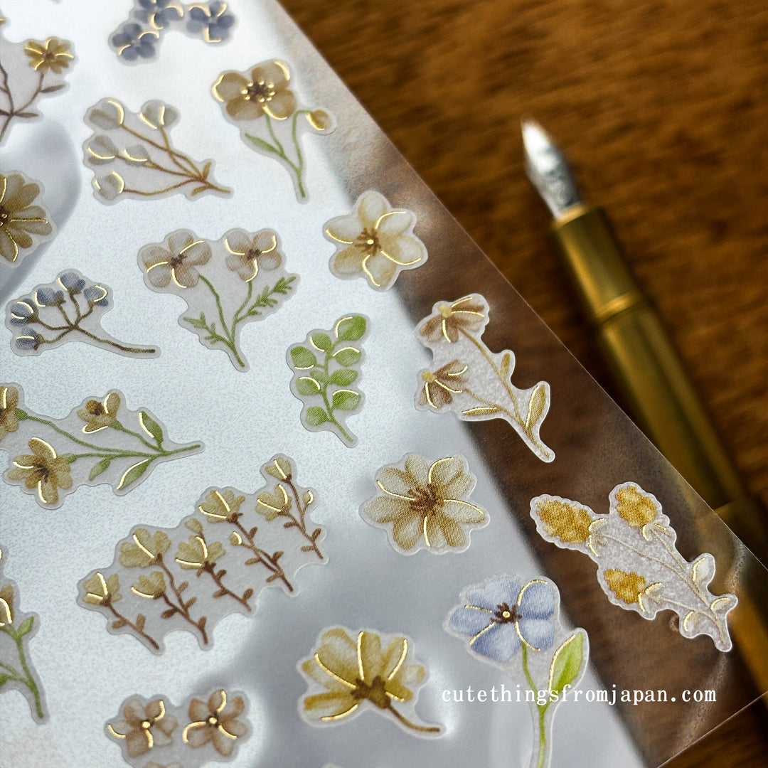 Neat Flower Stickers - Beige Flowers