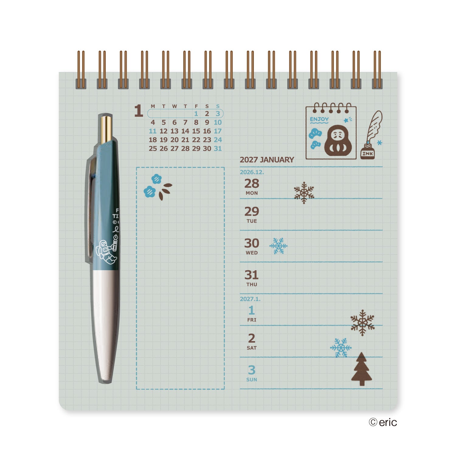 [2027] eric / Scribble Calendar – Desk Edition (with pen)