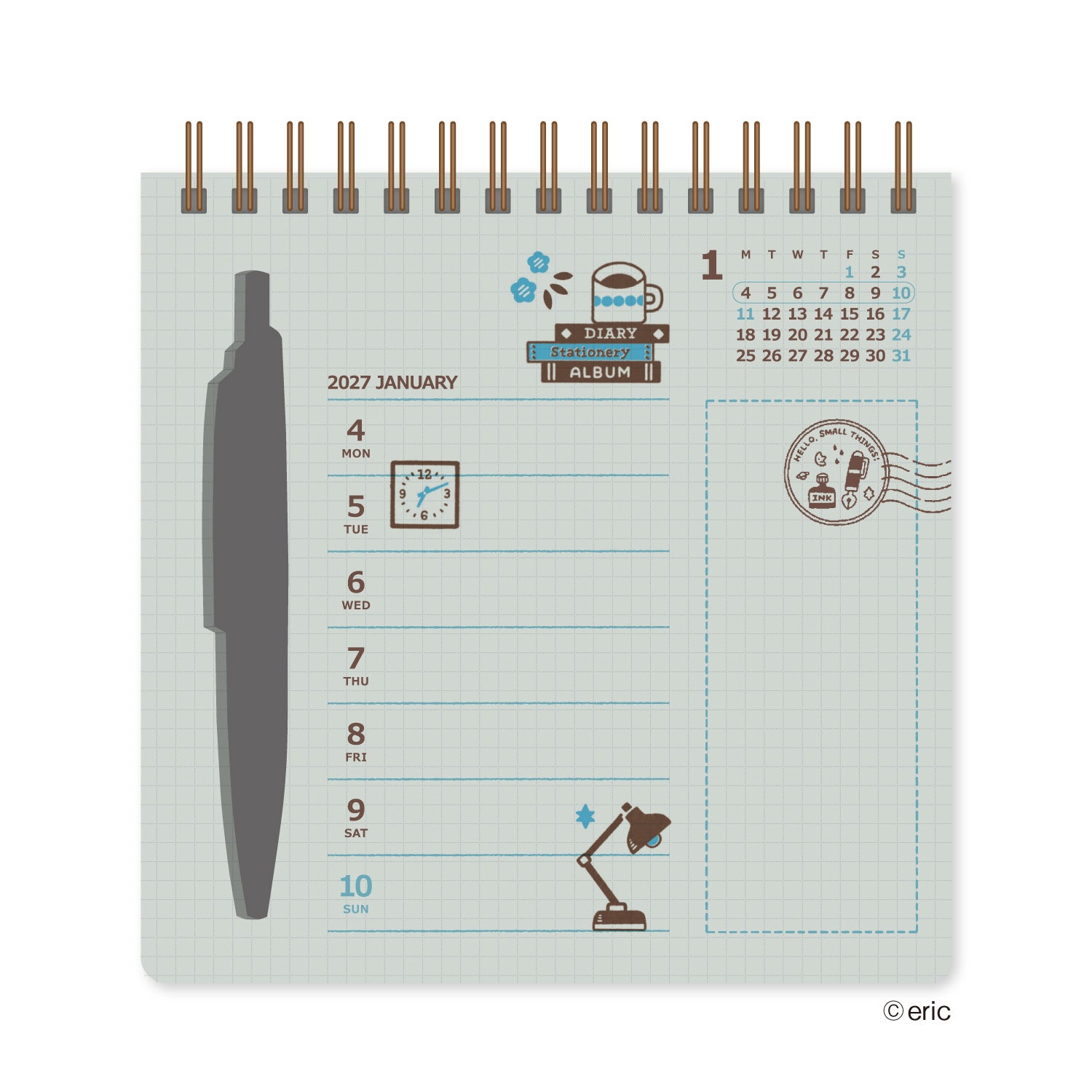 [2027] eric / Scribble Calendar – Desk Edition (with pen)