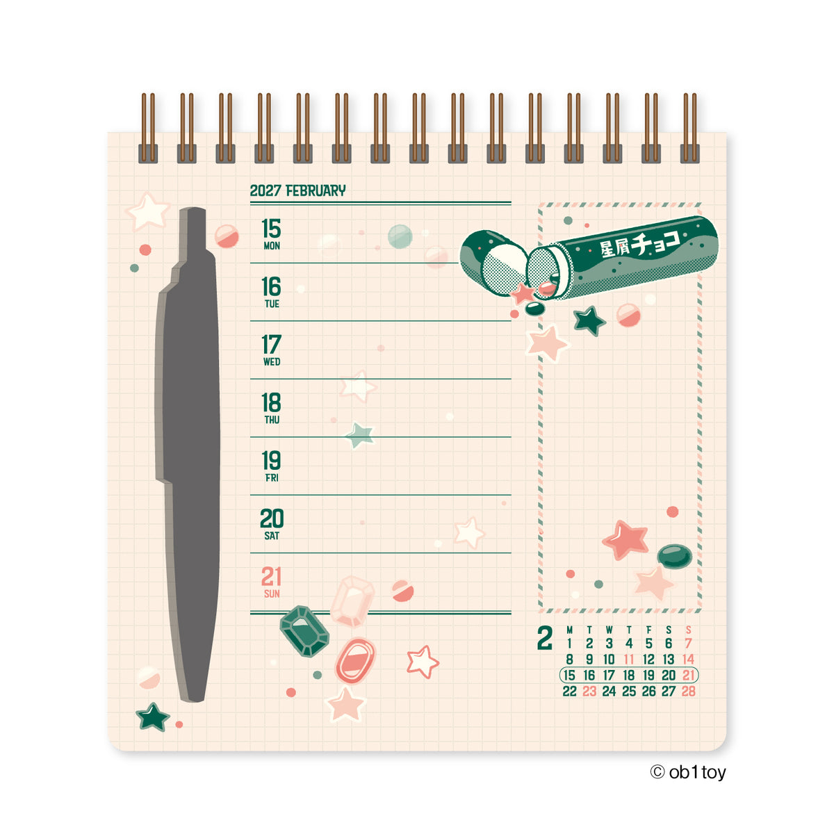 [2027] Obi1 / Scribble Calendar – Desk Edition (with pen)