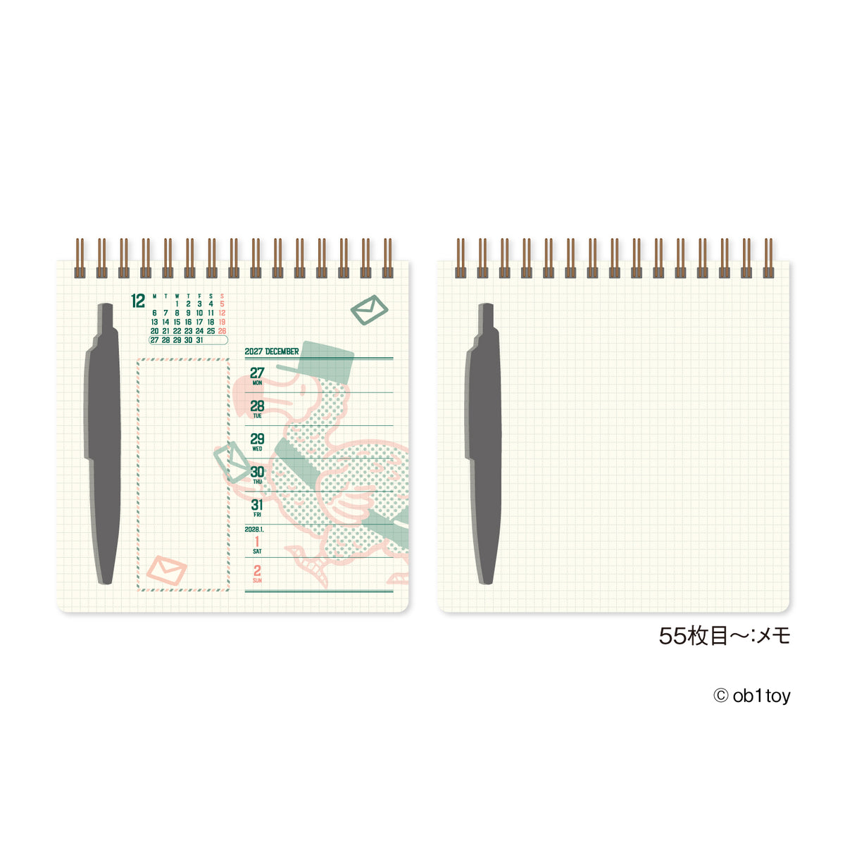 [2027] Obi1 / Scribble Calendar – Desk Edition (with pen)