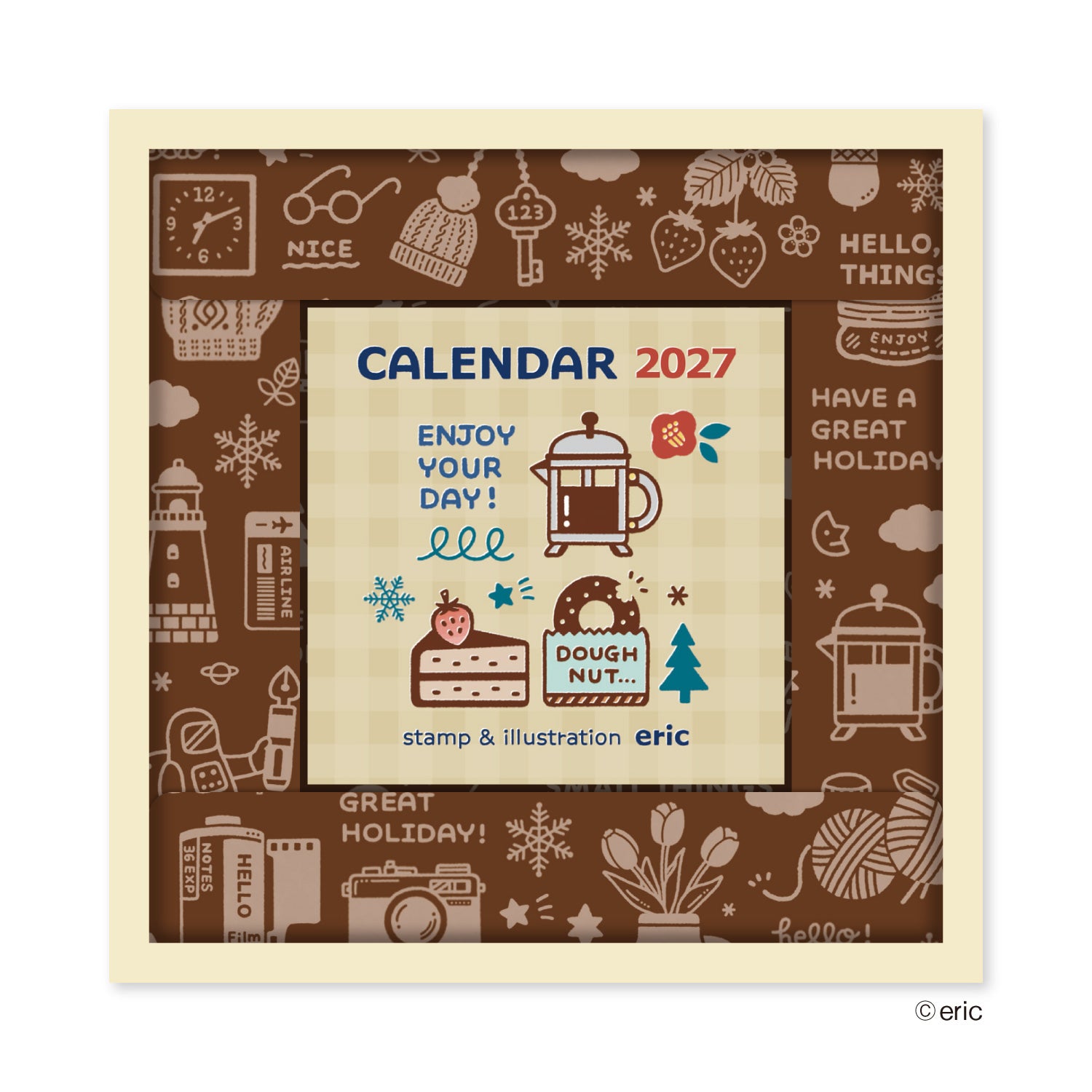[2027] eric / Color Mini Square Calendar - One-day-a-page