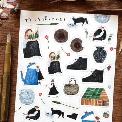 Necktie / Stickers - Looking for My Cat (A5 size)