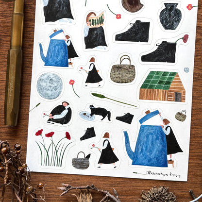 Necktie / Stickers - Looking for My Cat (A5 size)
