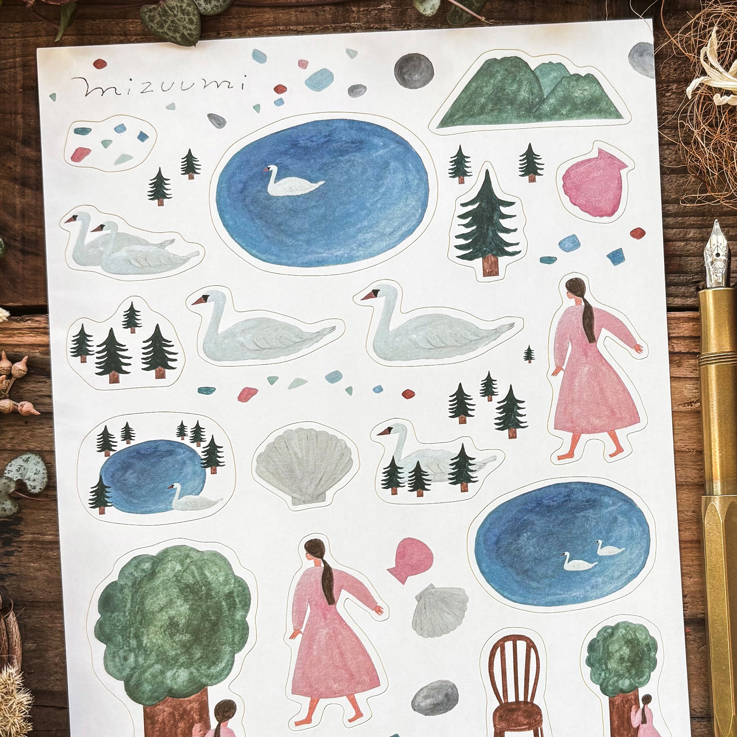 Necktie / Stickers - Swan Lake (A5 size)