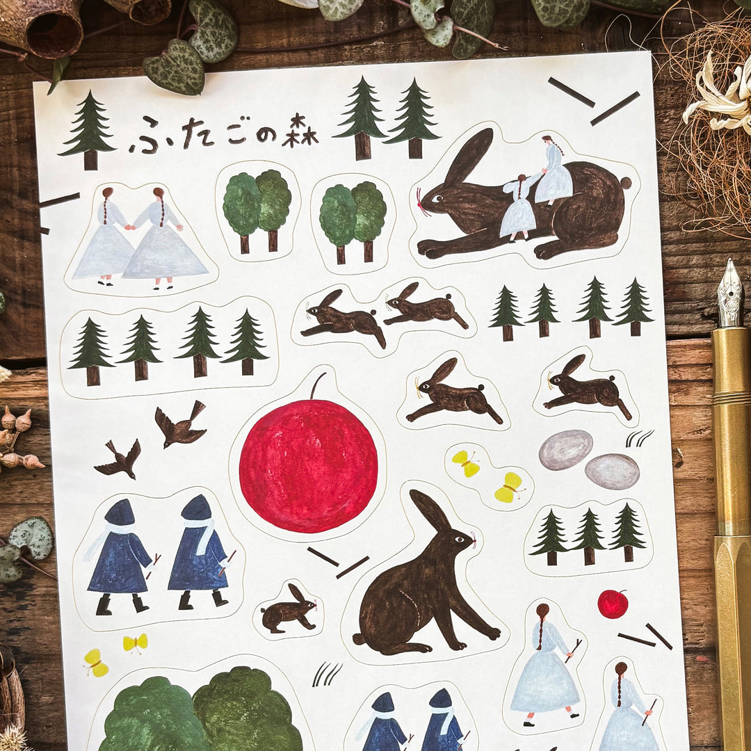 Necktie Stickers - Twin Forest (A5 size)