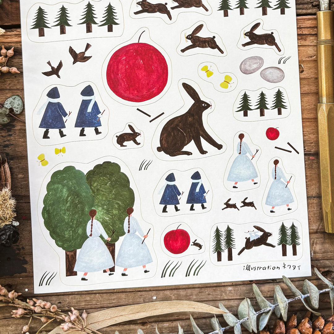 Necktie Stickers - Twin Forest (A5 size)