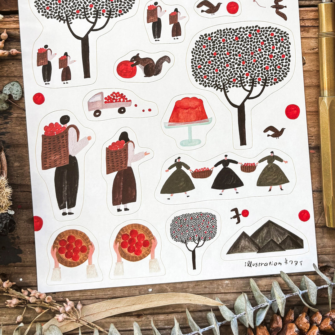 Necktie Stickers - Orange Tree (A5 size)