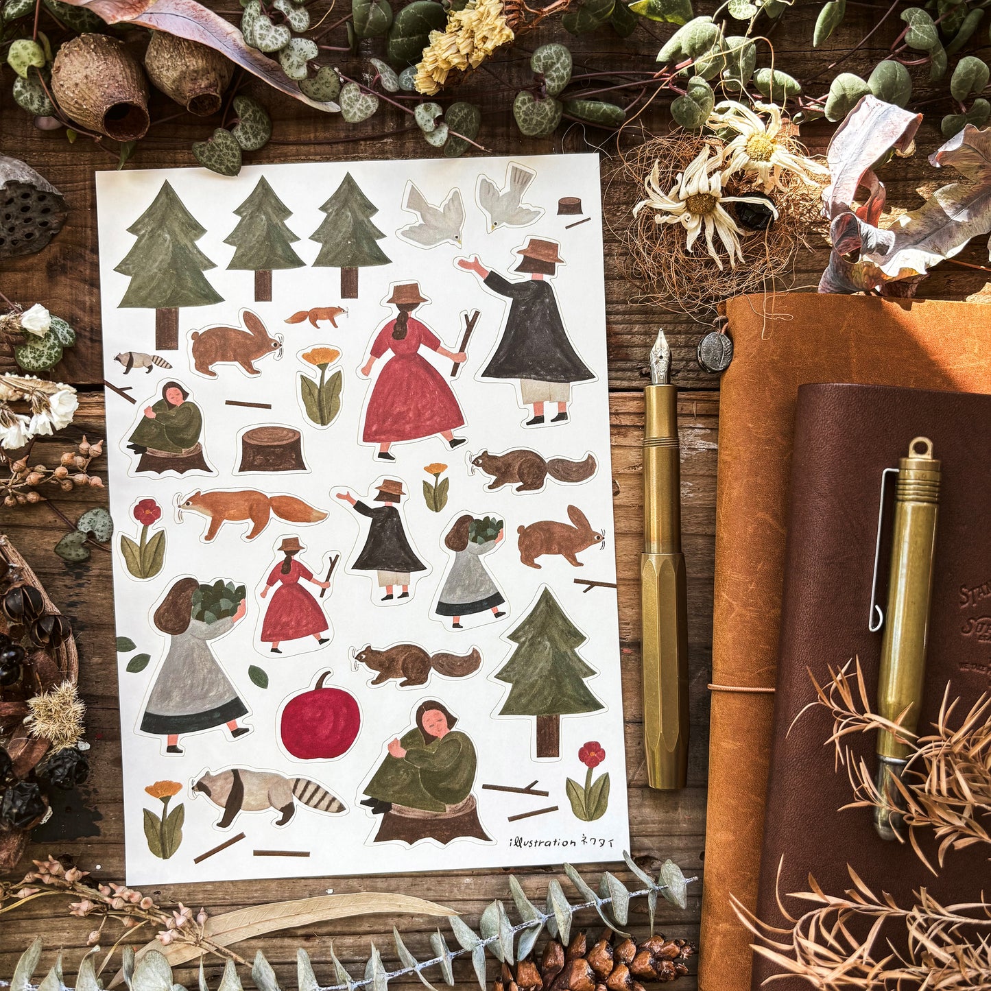 ネクタイ/ A5サイズシール「もり」