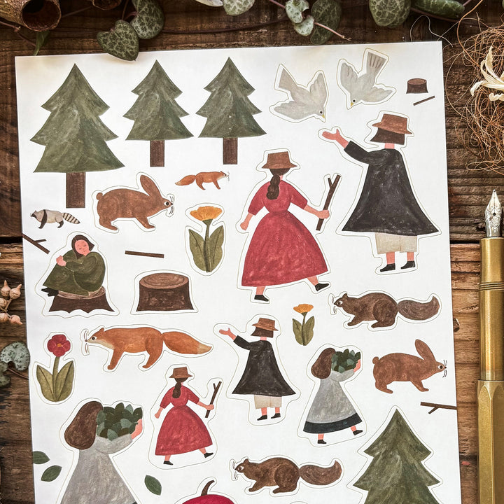 Necktie Stickers - Forest (A5 size)